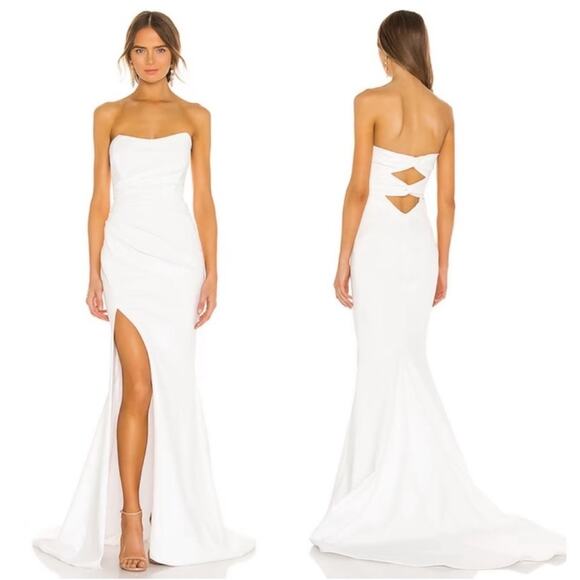 Noel and Jean Katie May Divinity Back Cutout Wedding White Maxi Gown Size XS - Picture 1 of 14